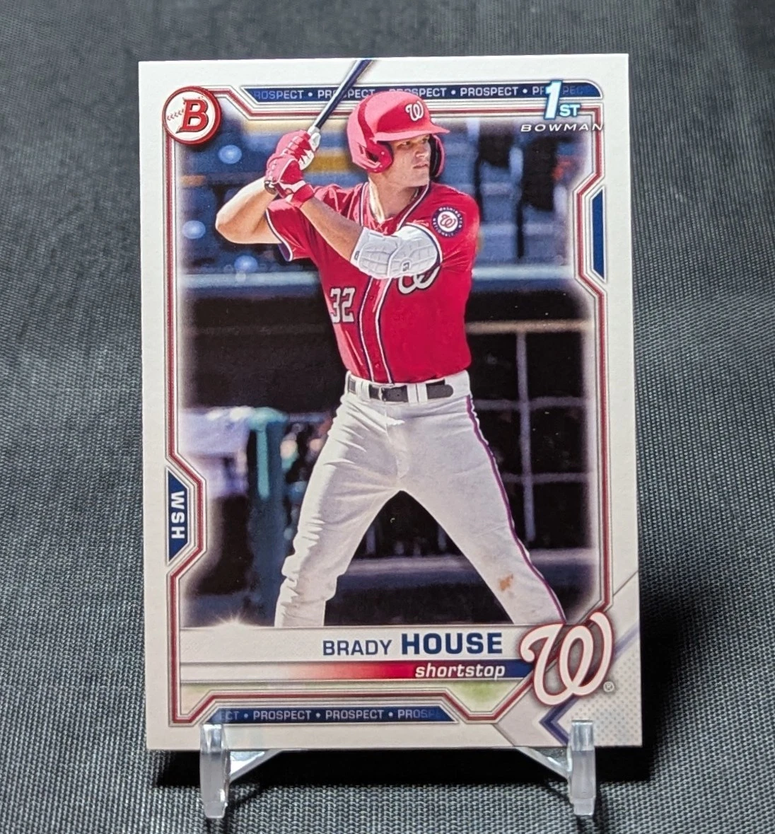 Brady House 1st Prospect Rookie RC 2021 Bowman Draft Card #BD-186 Nationals