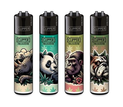 Clipper Feuerzeug 4er Set FFX Blazing Animals