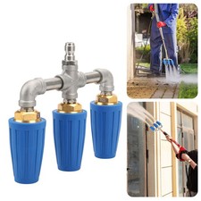 Triple Turbo Pressure Washer Nozzle 4000 PSI 1/4" Quick Connect M22 Brass Head