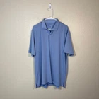 Johnnie O Polo Mens XL Shirt Blue Polyester Knit Stretch Short Sleeve