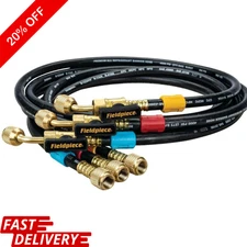 Fieldpiece HR3B Ball Valve Refrigerant Hose Set(3) with Color Tags 1/4" x 1/4"