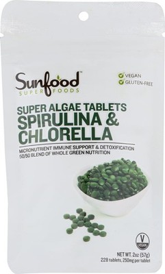 Chlorella Spirulina Tablets - Spirulina and Chlorella Green Algae Tablets for...