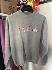 Carne Bolente Sex Wrestling Graphic Embroidery Sweatshirt - Men’s M Gray RARE