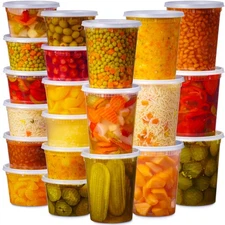 Best 48 Pack Plastic Deli Containers with Lids 16 32 oz 24 Each - Food Storage