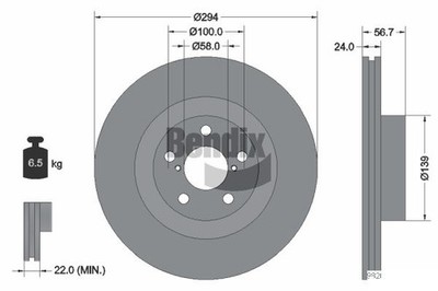 2 PCS BENDIX Braking BDS1644 Brake Disc