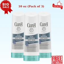 Curel Itch Defense Calming Body Wash, Soap-Free Gentle Formula, 10 Fl oz, 3 Pack