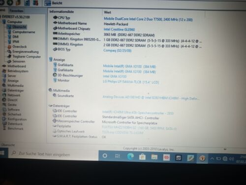 HP 550 Intel Core 2 Duo T7500 2,2 GHz, 3GB, 160 GB HDD, Laptop Notebook - Bild 6 von 7