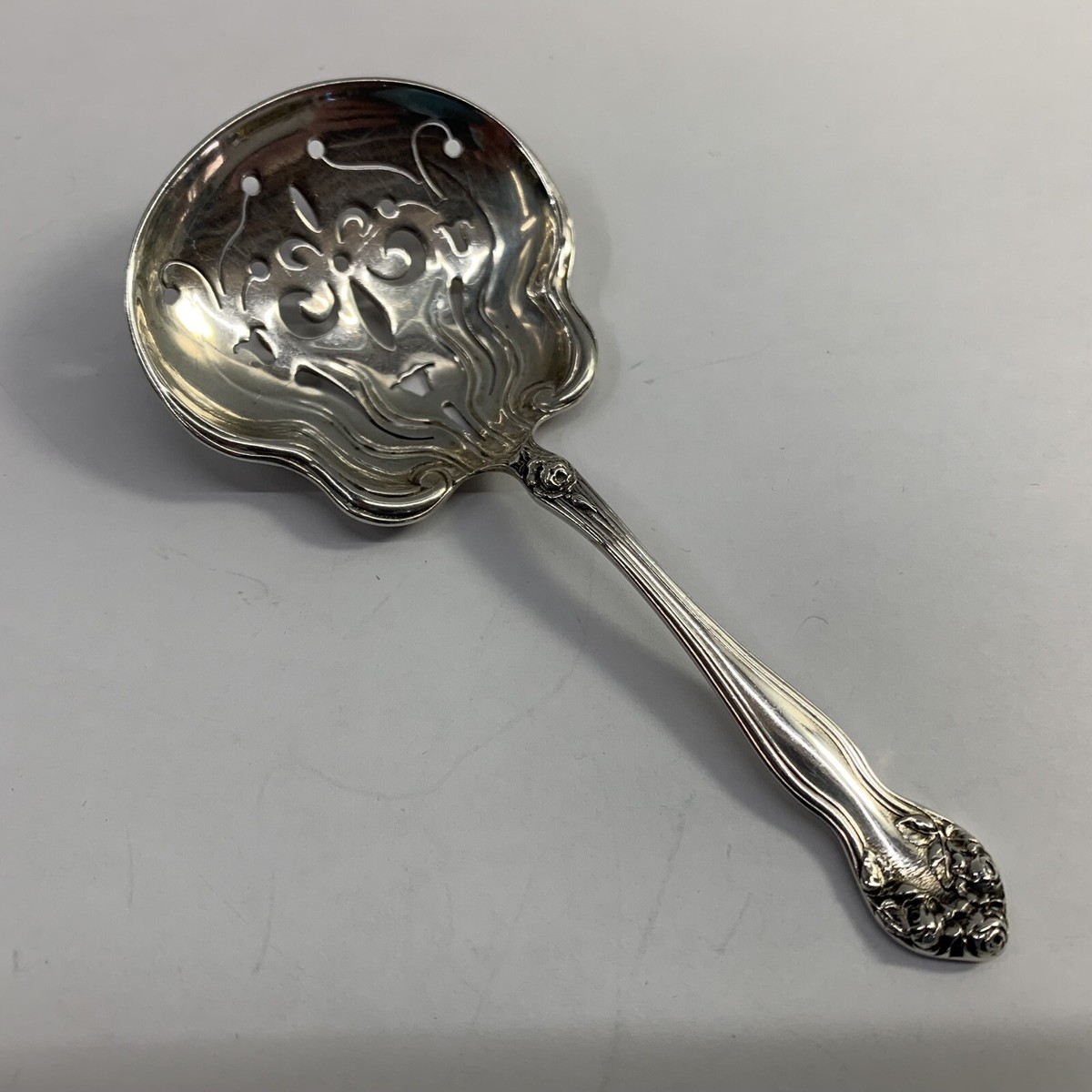 Watson Sterling Flatware, Wedding Rose, Nut Bon Bon Spoon, 4 5/8