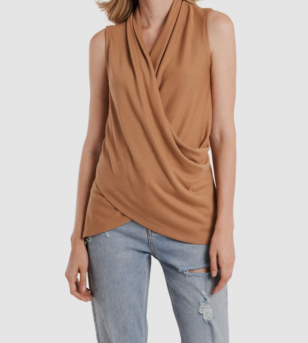 Wrap sleeveless cheap top