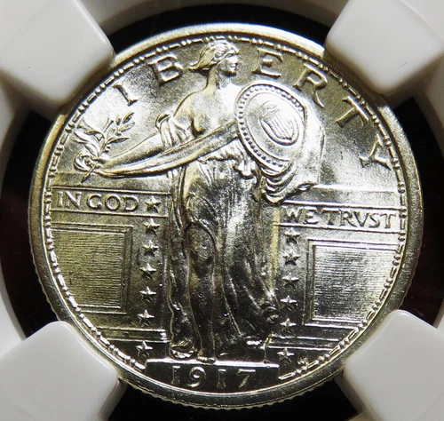 1917 type 1 Standing Liberty quarter__NGC MS 64 FH__full head