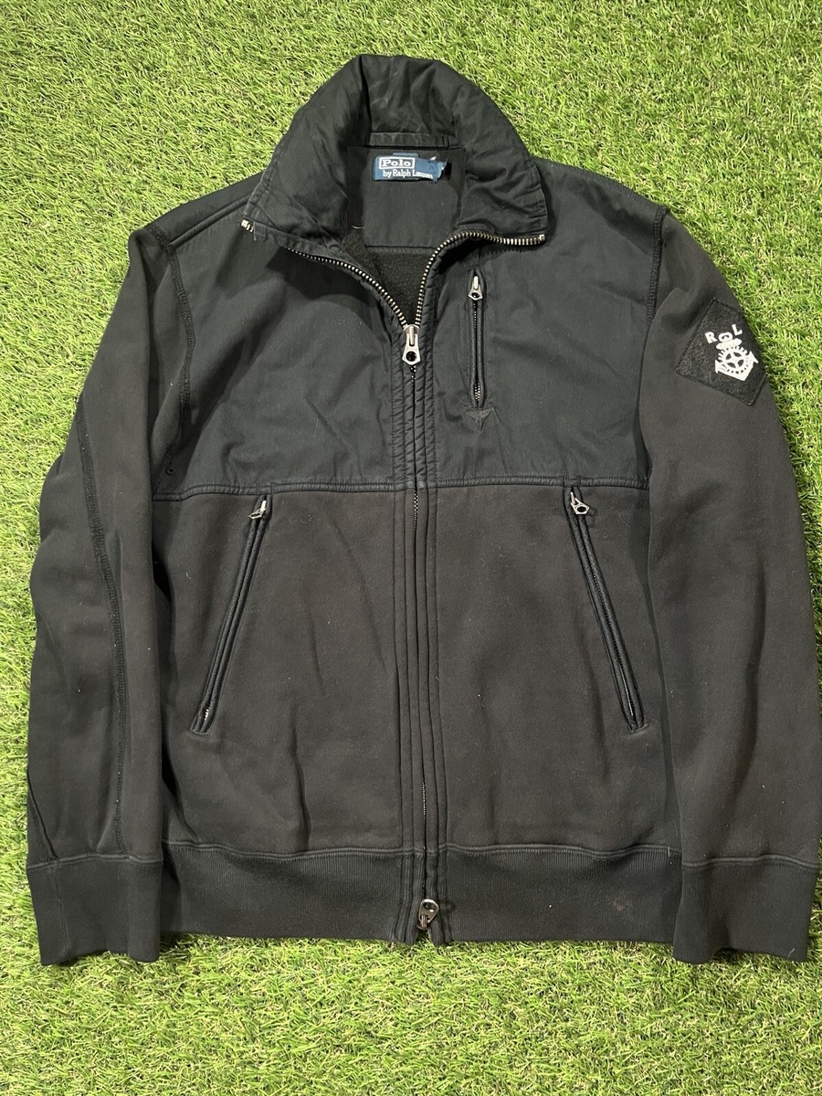 POLO RALPH LAUREN NAUTICAL ANCHOR HOODIE ZIP SWEATSHIRT JACKET M black top ir
