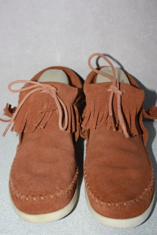 MINNETONKA Chaussures Basses Daim Marron Clair T 7/38 BON ETAT - Photo 2/4