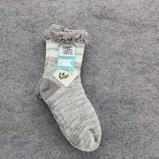 Muk Luks Slipper Socks Womens S/M Gray Jojoba Oil