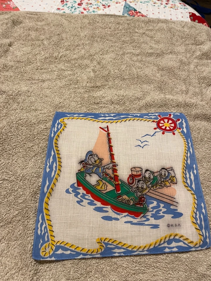 Walt Disney Donald Duck Sailing With Nephews Yellow Rope Interior Blue Hanky - Image 2 of 4