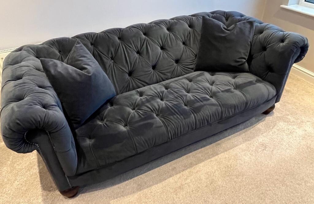 Stunning Tetrad Sofa Granite Blue Velvet eBay