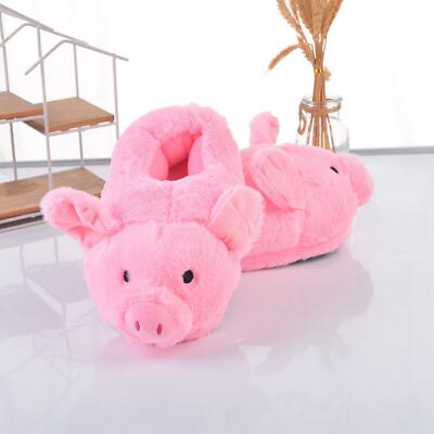 Novelty Women Plush Slippers Pink Pig Floor Shoes Indoor Non-Slip