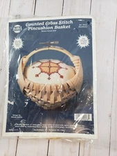 NMI Cross Stitch  Kit weaving Basket Pincushion Geometric Basket USA NEW SEALED