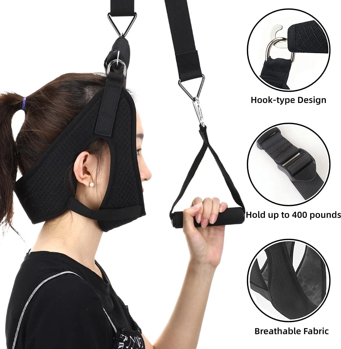 Neck Traction Stretcher Cervical Head Brace Pain Relief Device