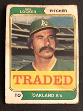 1974 Topps Traded Bob Locker Baseball Card #62T Athletics Pitcher Poor O/C