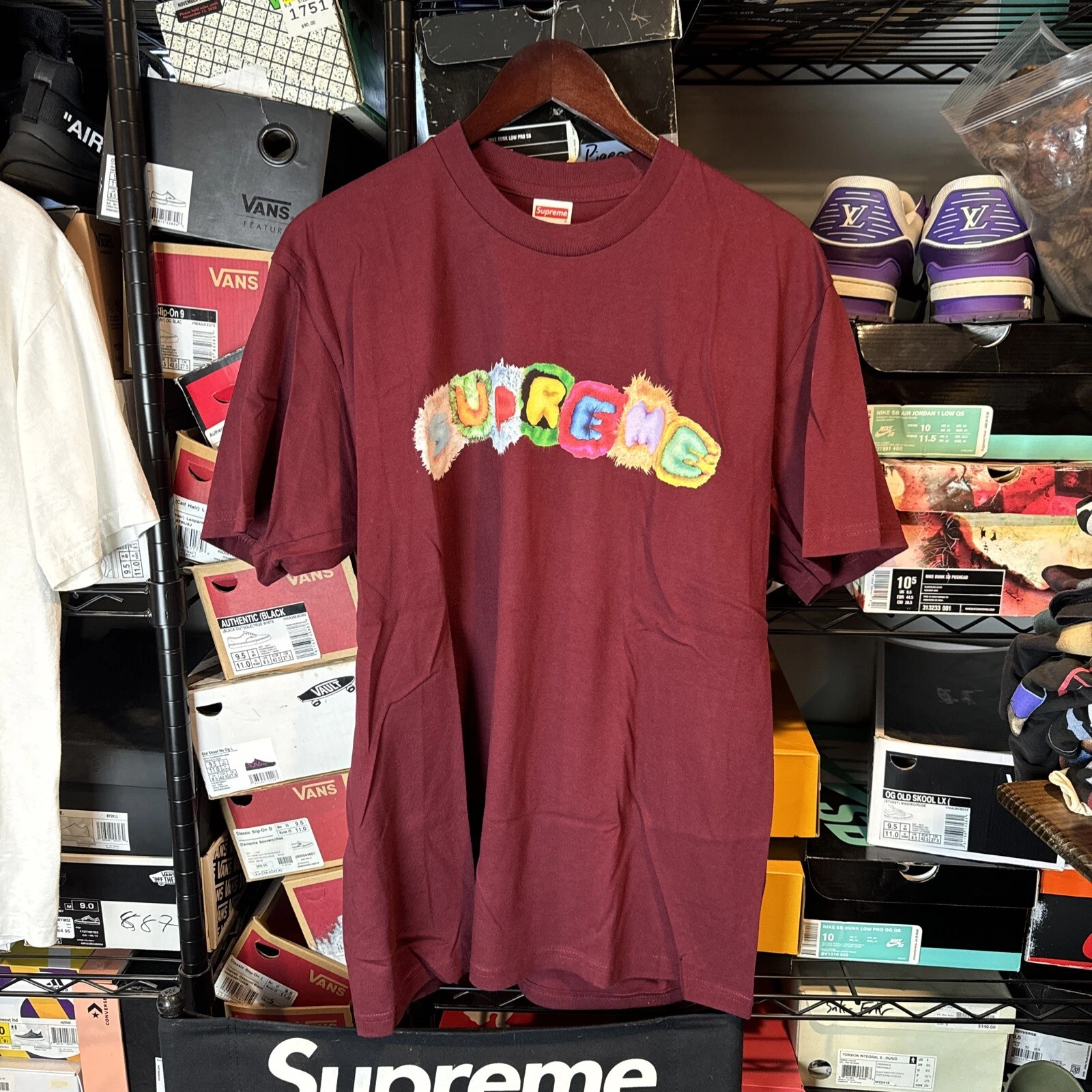 T shirt Supreme Pillow grand FW19 rouge/marron/bourgogne