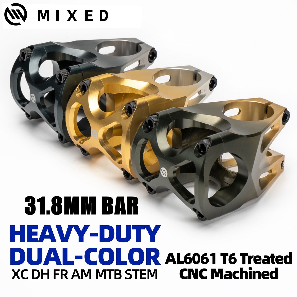 JGbike MTB Vorbau 31,8mm - 35mm Länge Aluminium Für Mountainbike E-Bike