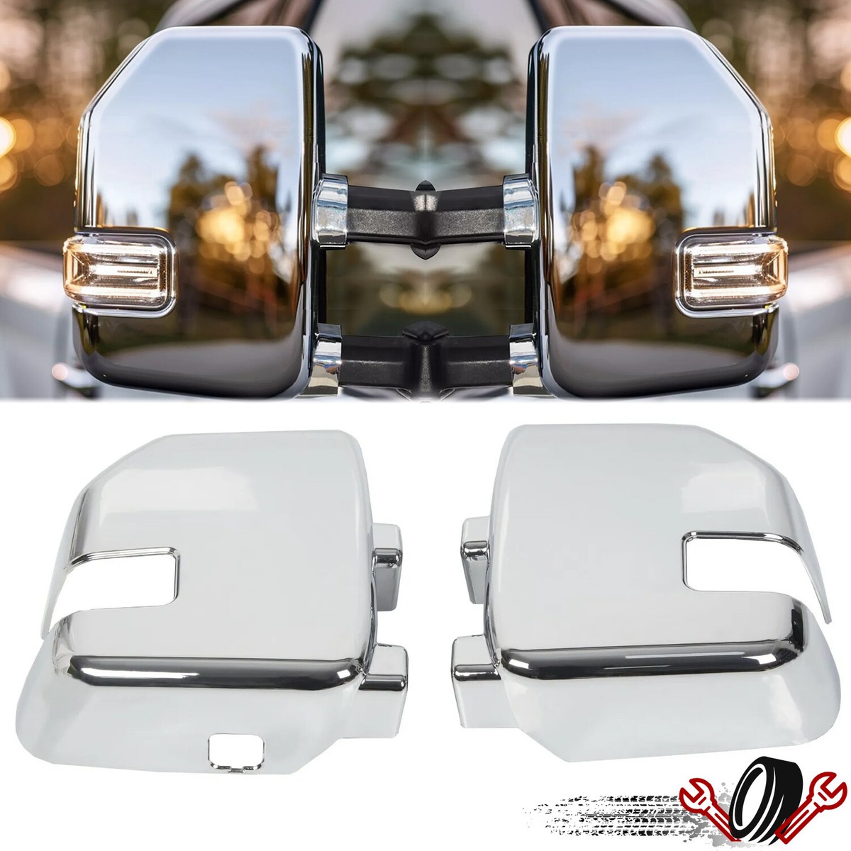 Heated Driver Side Mirror With Chrome Cap – Fits 2017–2022 Ford F-250 Super Duty