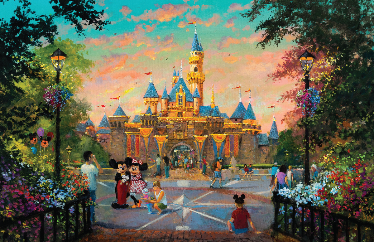【未開封】Disney smile snap 13セット Disneyland Mickey Mouse Sleeping Beauty Castle Poster 13x19 Satin