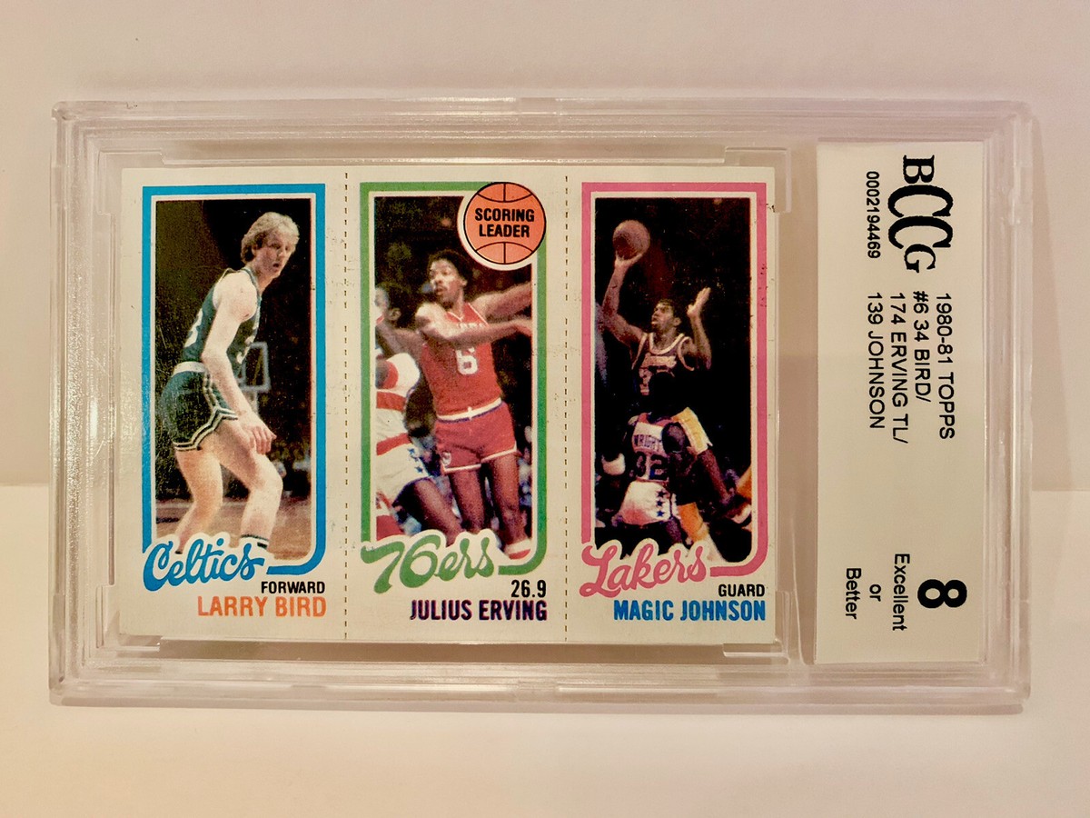 1980 Topps Larry Bird / Magic Johnson RC Rookie /Julius Erving HOF 