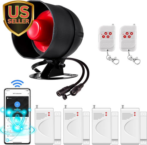 Wifi Alarm Home Security System, Wireless Alarm System with Loud 120Db Window...