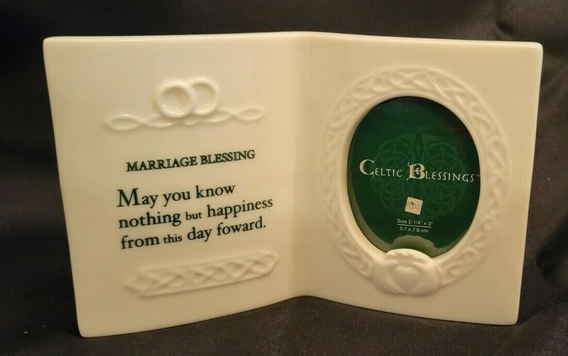 Russ Celtic Marriage Blessings Ceramic Picture Frame - White