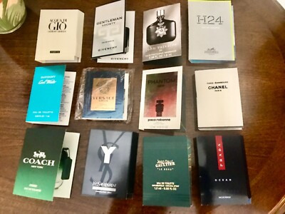NICE LOT/12 MEN PREMIUM/LUXURY FRAGRANCE VIAL SAMPLES~CHANEL HERMES YSL GIVENCHY