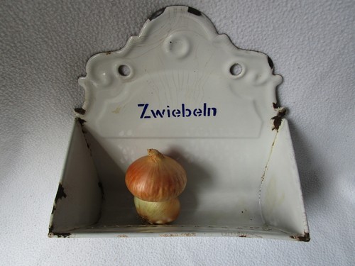 RHENANIT alte große Email Meste Zwiebeln Zwiebelmeste Emaille 23x12-25x5-12cm - Picture 2 of 11