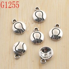 20pcs antique silver color 10mm baseball design charm G1255