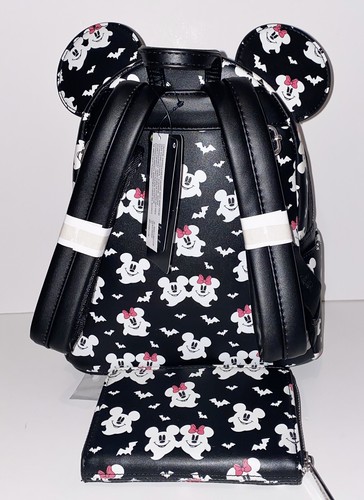 Mini sac à dos et portefeuille Loungefly Disney Mickey & Minnie Ghostly Glow-in-the-Dark - Photo 12/12