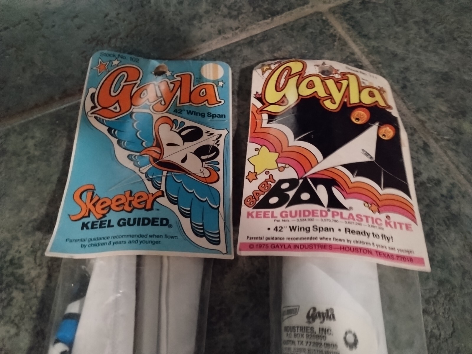 Vintage GAYLA Keel Guided Plastic Kite Baby Bat And Skeeter Sealed eBay