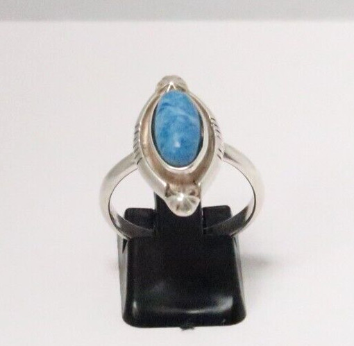 CHARMING  STERLING SILVER TURQUOISE RING size 8.75 - image 1