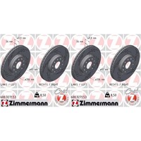 2X Zimmermann Black Z Bremsscheiben 306Mm Geschlitzt InnenbelÜFtet Vorne Passend