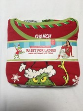 NWT Dr Seuss The Grinch Christmas Pj Set Women Christmas L 292