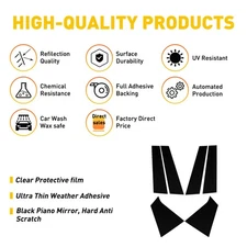 For 2016-2021 Chevy Malibu Black Pillar Post Trims Molding 6pcs Set Decorations