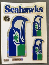 Vintage Seattle Seahawks Prism Logo Stickers 1998 NFL Vending Machine 4” X 3”