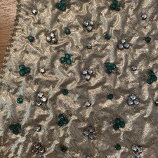 Vintage Gold Rhinestone Green Rhinestone Evening Bag Weddings New Years Eve