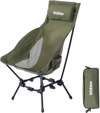 Wildhiker Portable High Back Folding Camping Chairs – Compact with Dual Sittin