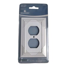 Brainerd Pure White Decorative Single Duplex Wall Plate Electric Outlet Cover