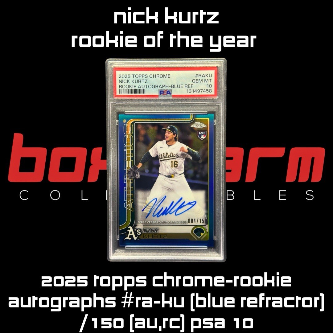 2025 Topps Chrome-Auto Rookie Autographs Nick Kurtz #RA-KU (BLUE REFRACTOR) /150