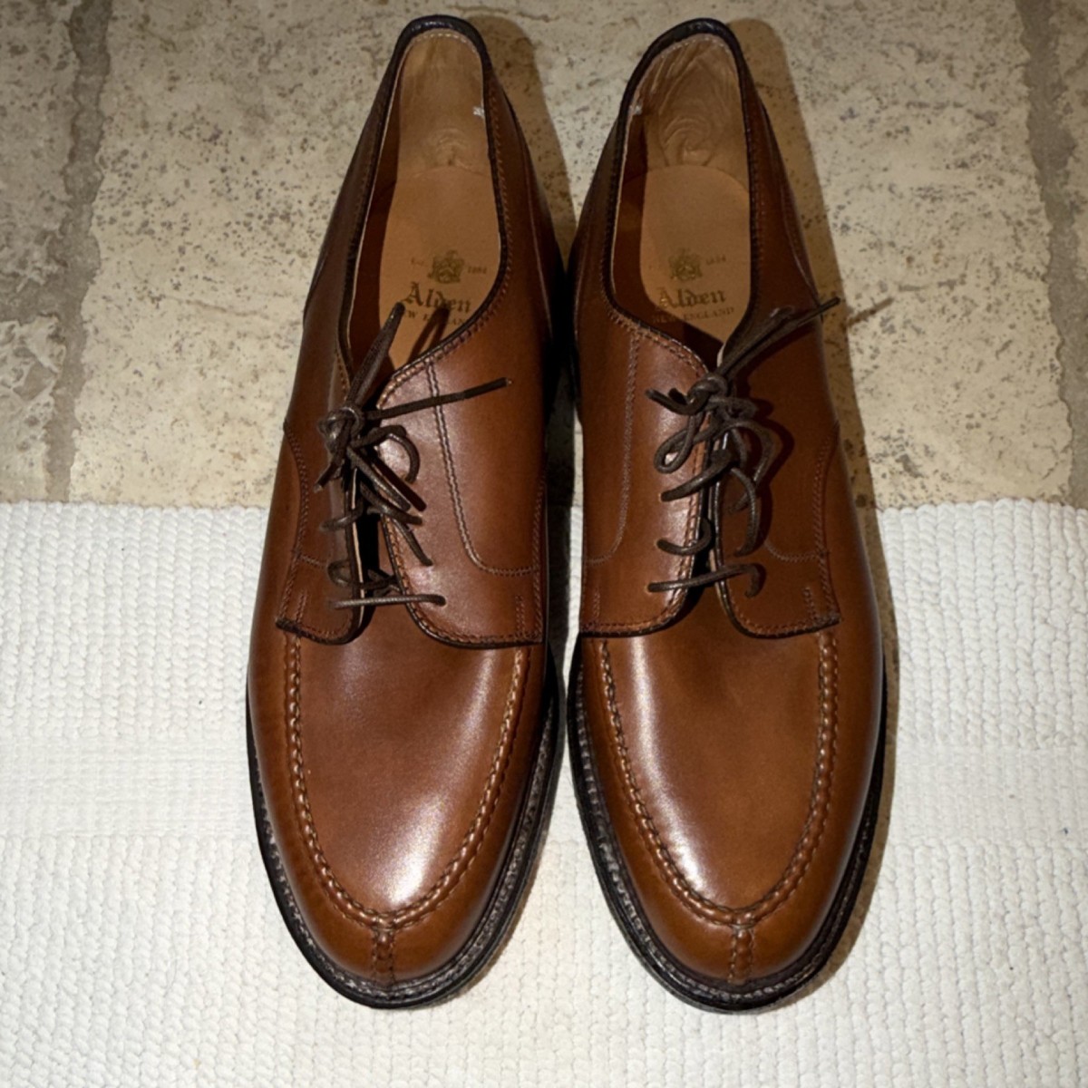 Alden 965 Brown Leather Derby Dress Shoes Lace-Up Round Toe Men's US size  9.5 B