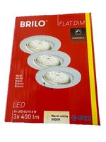 3X Briloner Einbaustrahler Weiß GU10 Led 3X 5W 3X 400Lm 3000K Dimmbar Ø86Mm