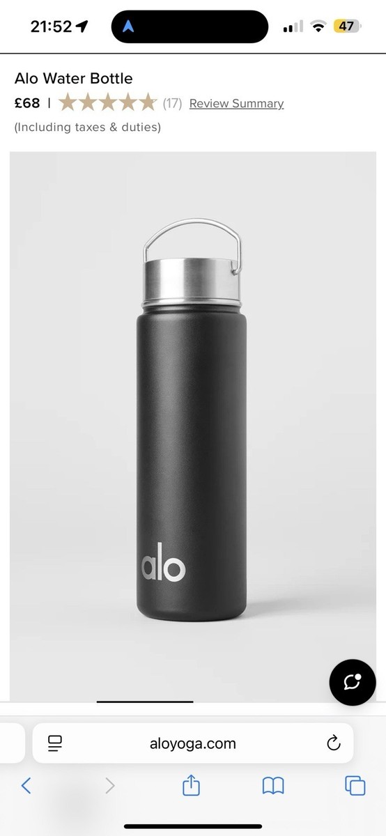 alo water bottle ウォーターボトル Alo Yoga Alo Water Bottle 24oz 710ml Insulated Black New And
