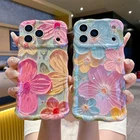 Women Floral Case for iPhone 17 16 15 14 13 12 Pro Max Shockproof TPU Cover Back