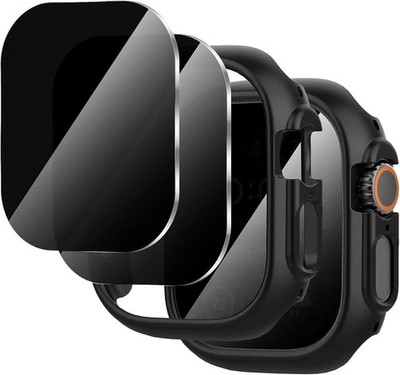 2+2-Pack for Apple Watch Ultra 3/2/1 49Mm Case + Privacy Tempered Glass Screen P