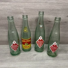 Vintage Royal Crown Cola Bottles RC Soda Bottles Lot Of 4